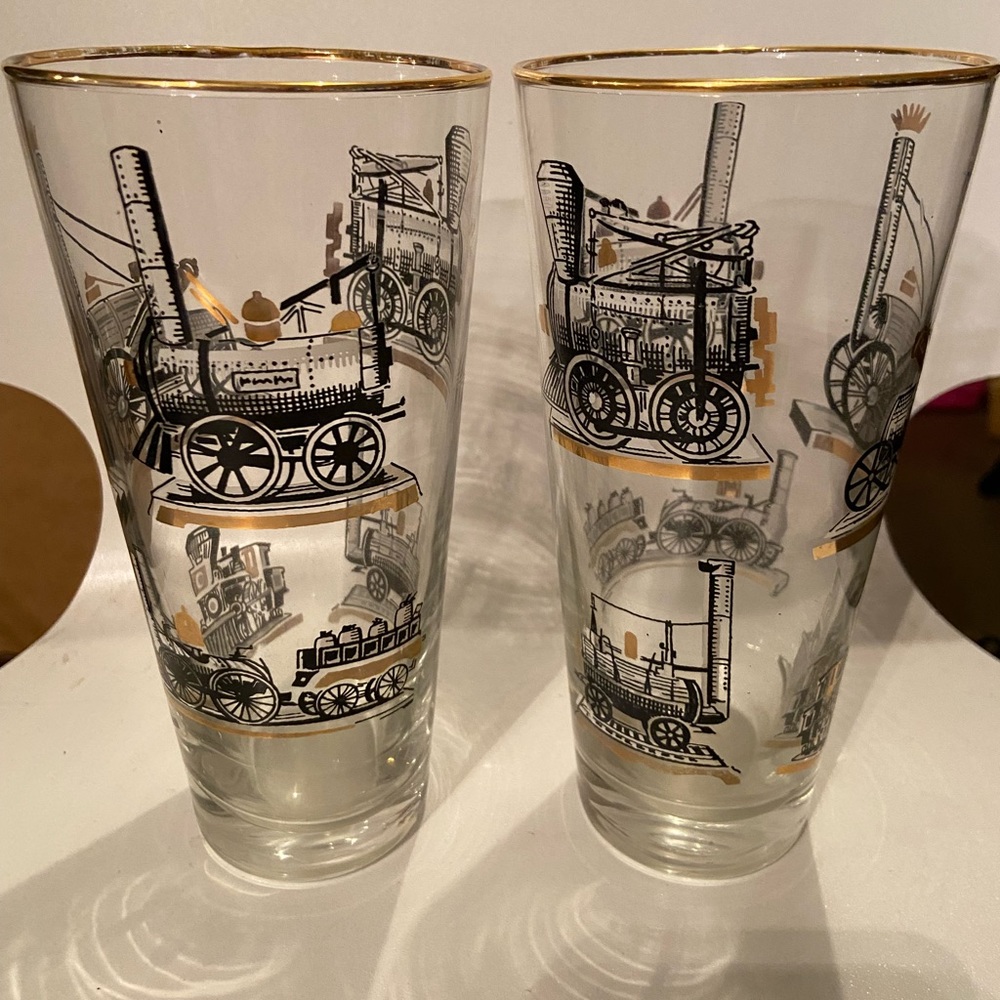 Mid-century Libby Locomotive Highball Glasses.